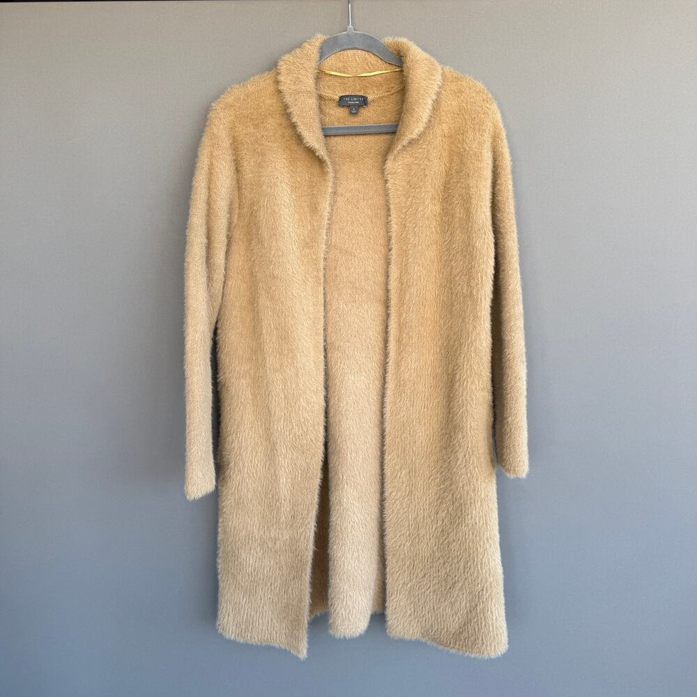 The Limited open cardigan trench sweater - coatigan - eyelash - tan - size S
